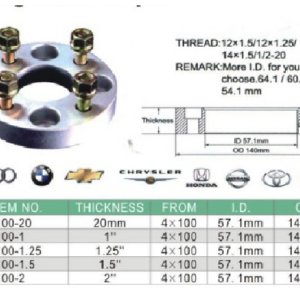 DESPLAZADOR DE LLANTA DE 2″ 5*100 «PAR»